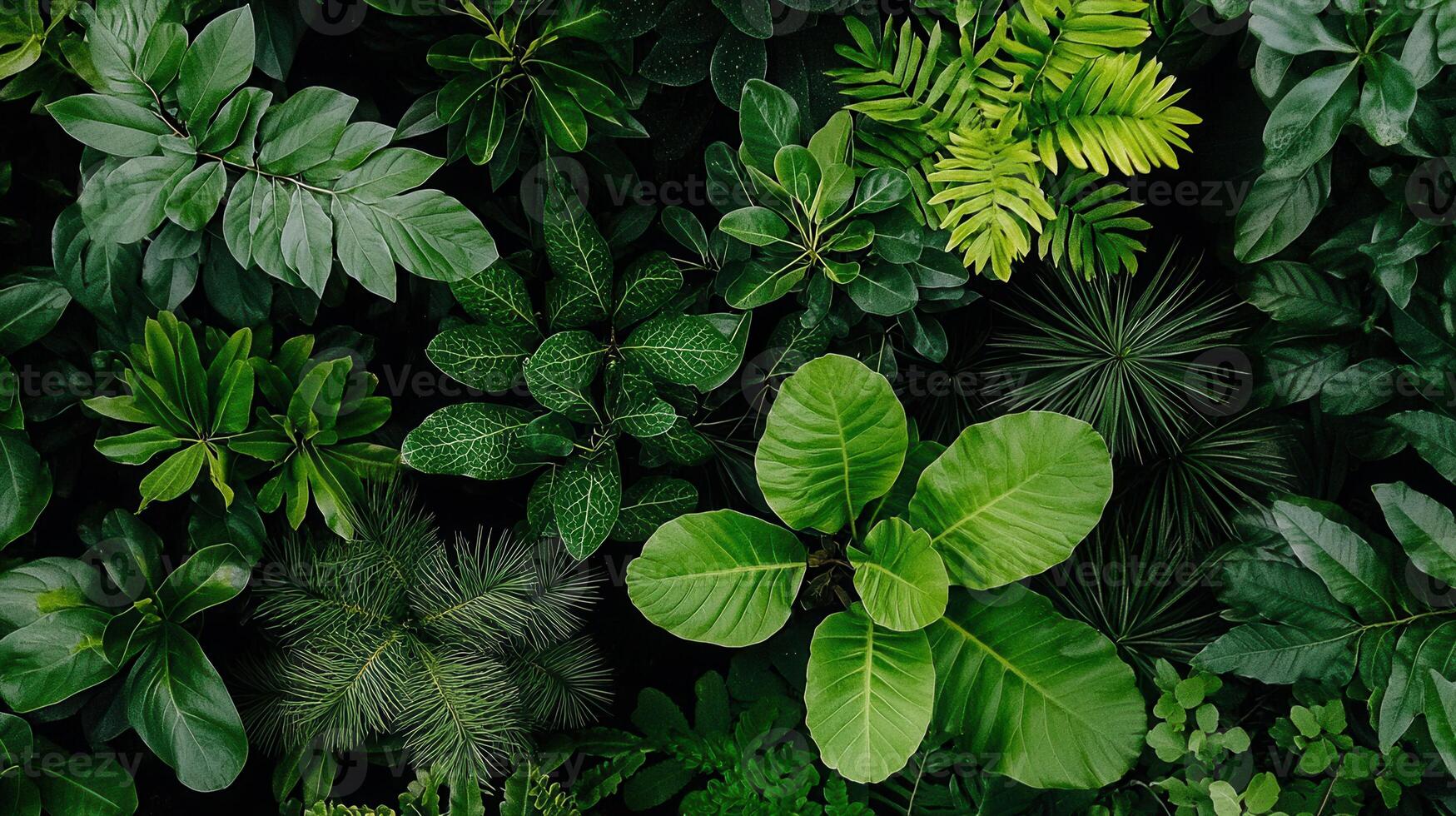Lush Green Tropical Foliage Background Vibrant Leaf Texture Image for Design Projects photo
