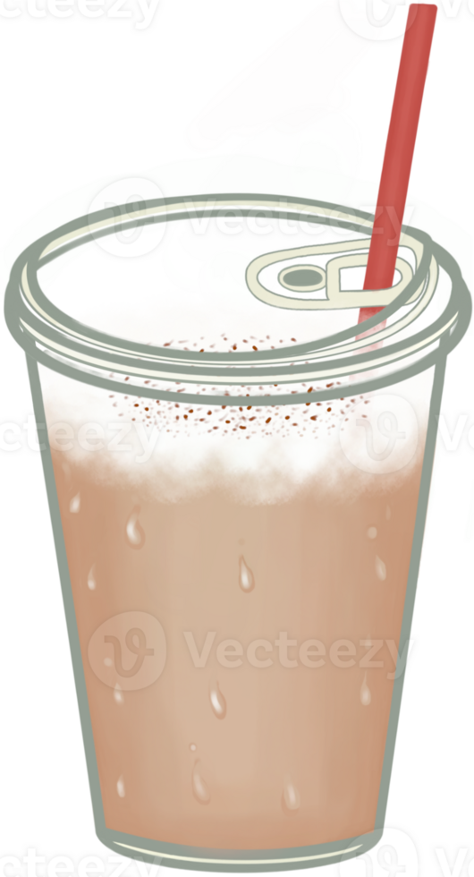 A cup of an iced cappuccino. png