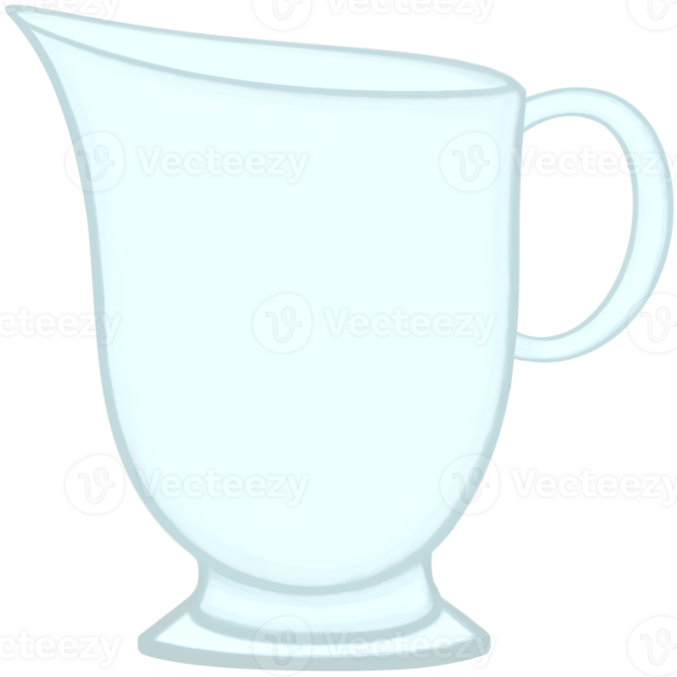 A soft blue ceramic jar of milk or coffee or tea. png