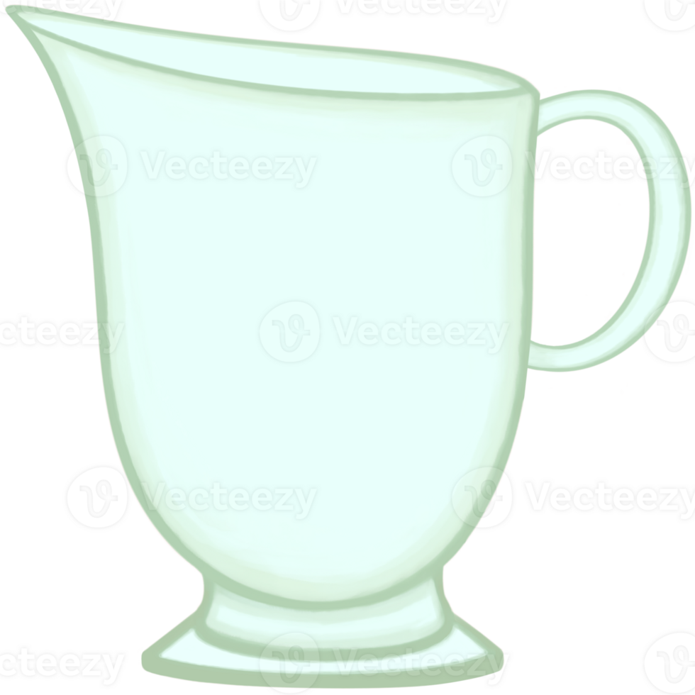 A soft green ceramic jar of milk or coffee or tea png