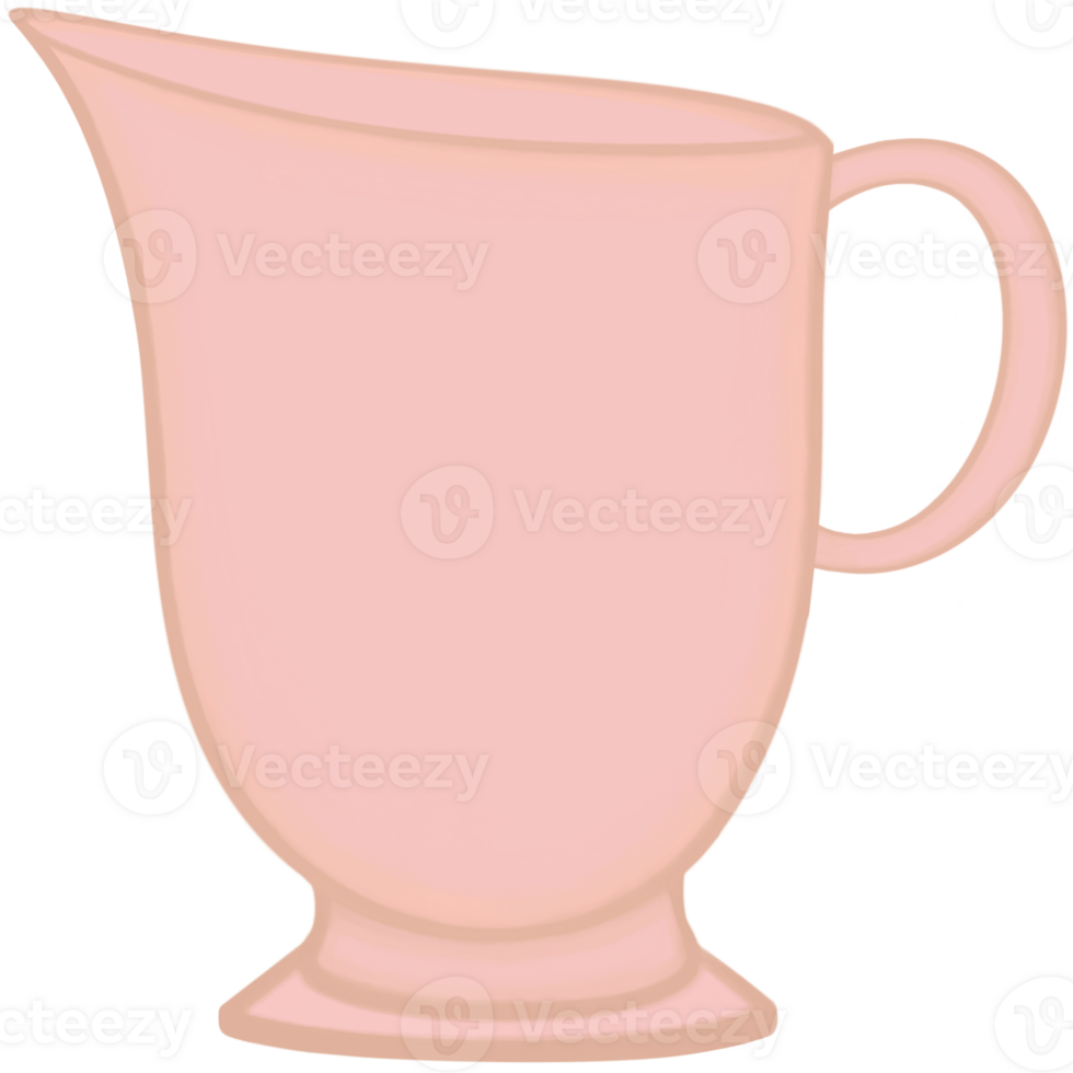 A old rose ceramic jar of milk or coffee or tea. png