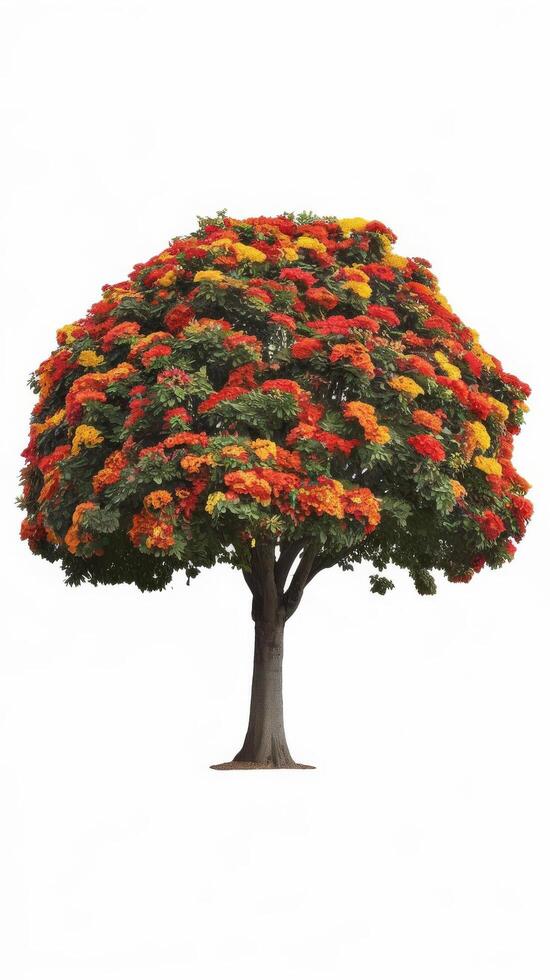 Flame tree or royal poinciana treebig tree isolated on white ba photo