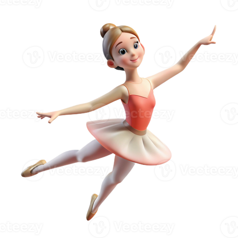 extraordinary creative Portrait of a graceful ballerina in mid-leap, soft spotlighting, impressionistic style original png