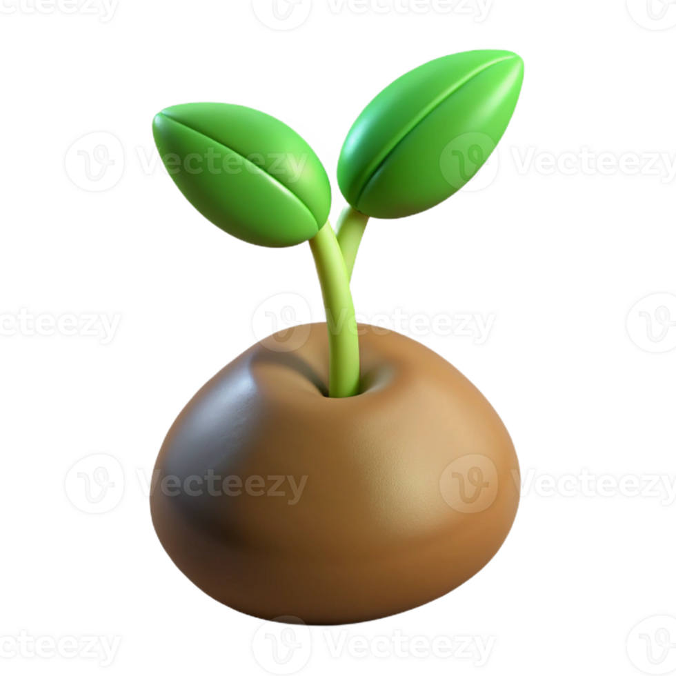 wonderful modern A single, sprouting seed, macro photography, soft lighting original png