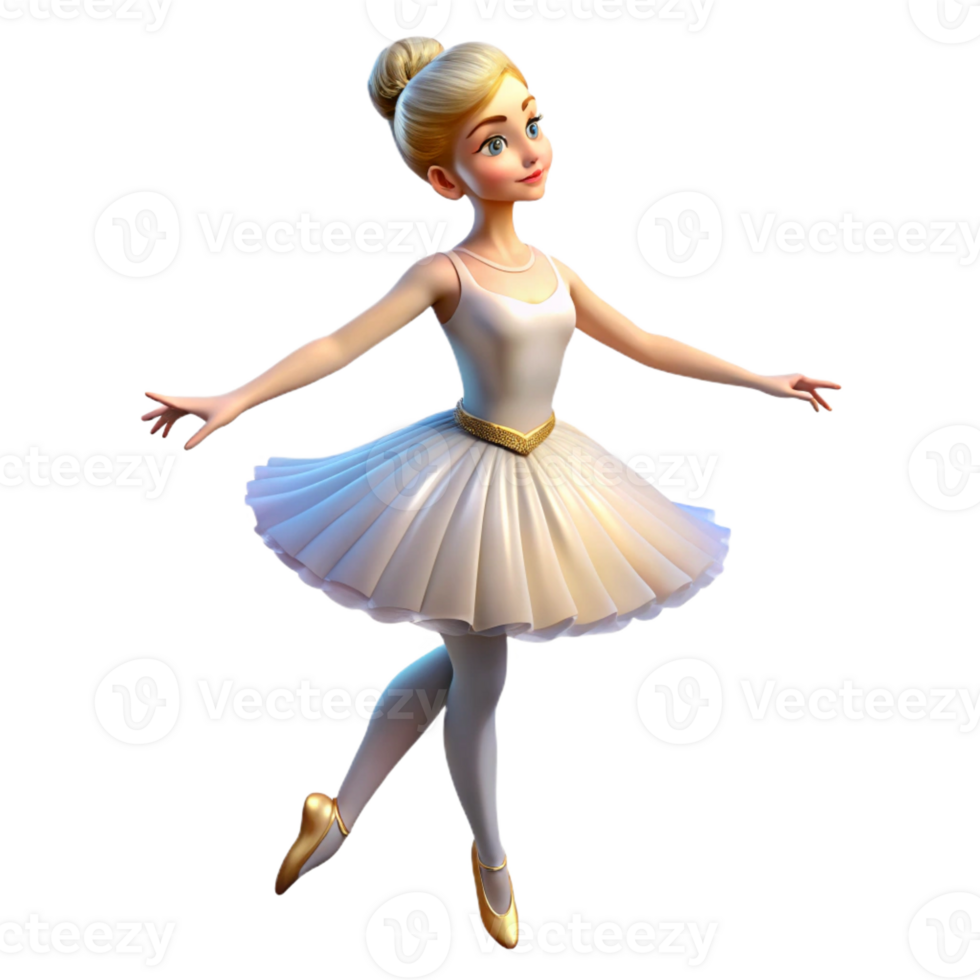 serene classic Portrait of a graceful ballerina in a flowing white tutu, soft, ethereal lighting, Impressionist style detailed png