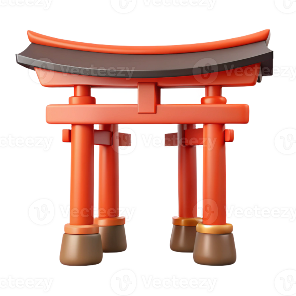 elegant classic A Shinto shrine, bright red torii gate, serene forest setting, peaceful, spiritual style detailed png