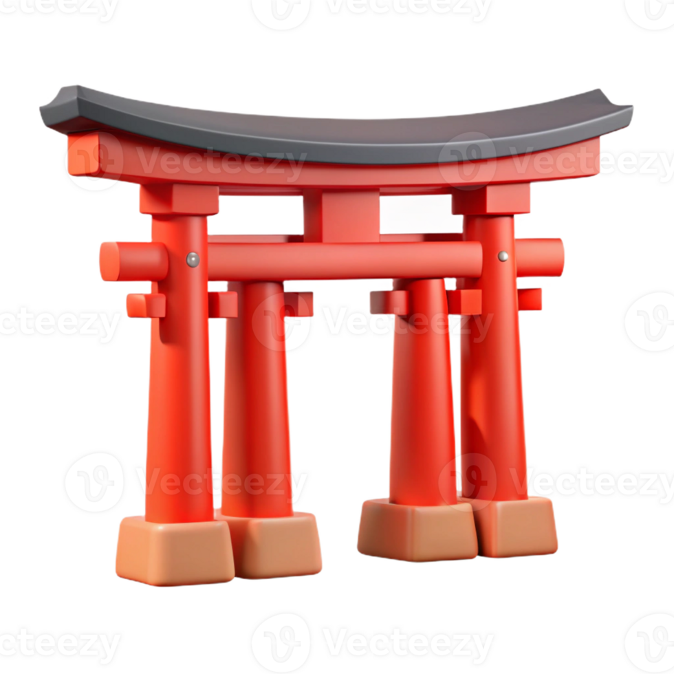 magnificent traditional A Shinto shrine, bright red torii gate, serene forest setting, peaceful, spiritual style detailed png