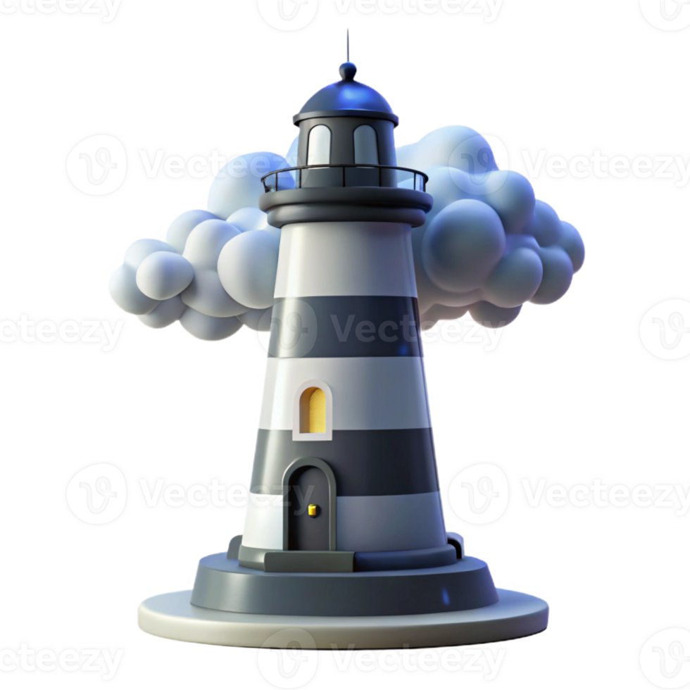beautiful artistic A towering lighthouse, stark white against a stormy sky, dramatic lightning, dramatic and isolated style detailed png