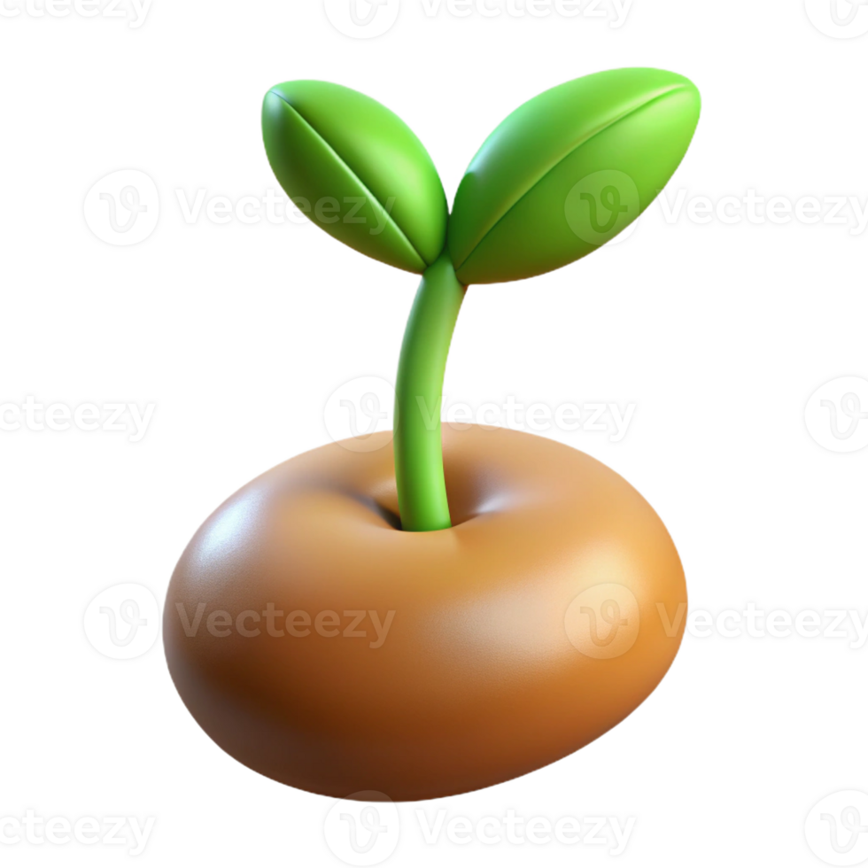 wonderful vintage A single, sprouting seed, macro photography, soft lighting high resolution png