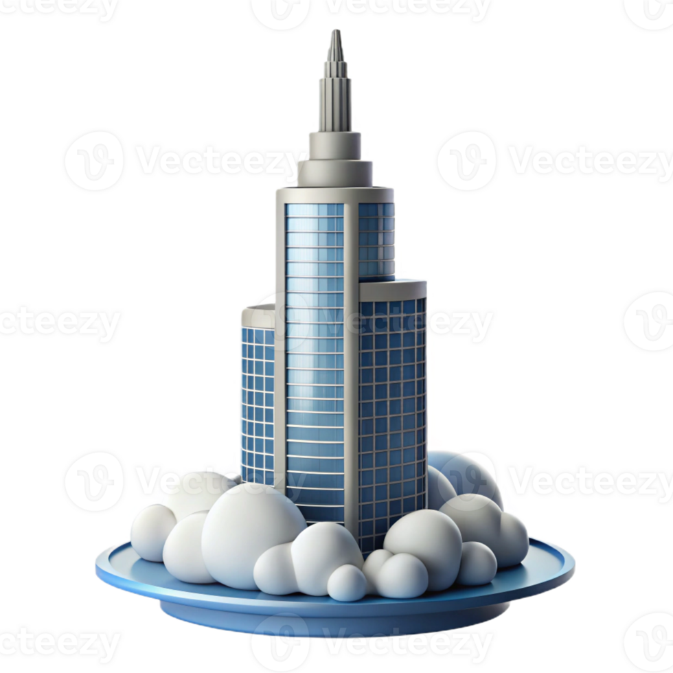 vibrant abstract A single, towering skyscraper piercing the clouds, minimalist design, futuristic architecture, 4K png
