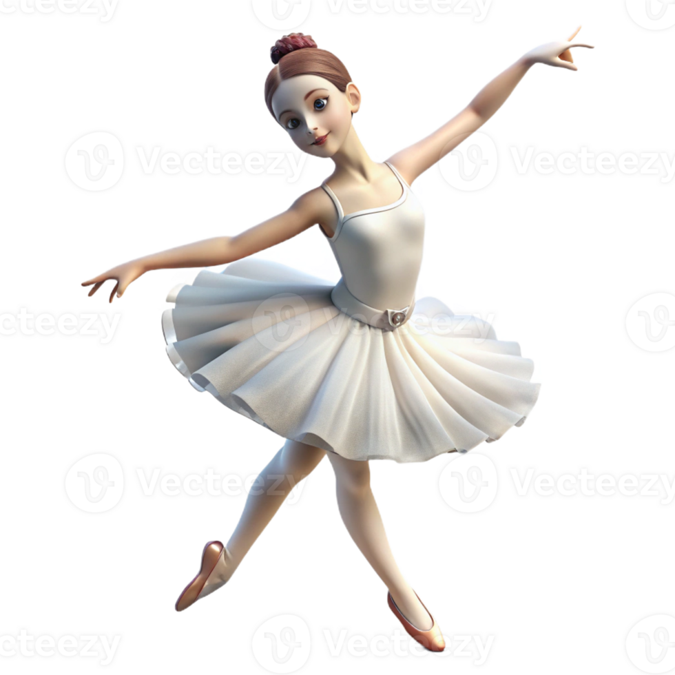 beautiful rustic Portrait of a graceful ballerina in a flowing white tutu, soft, ethereal lighting, Impressionist style high resolution png