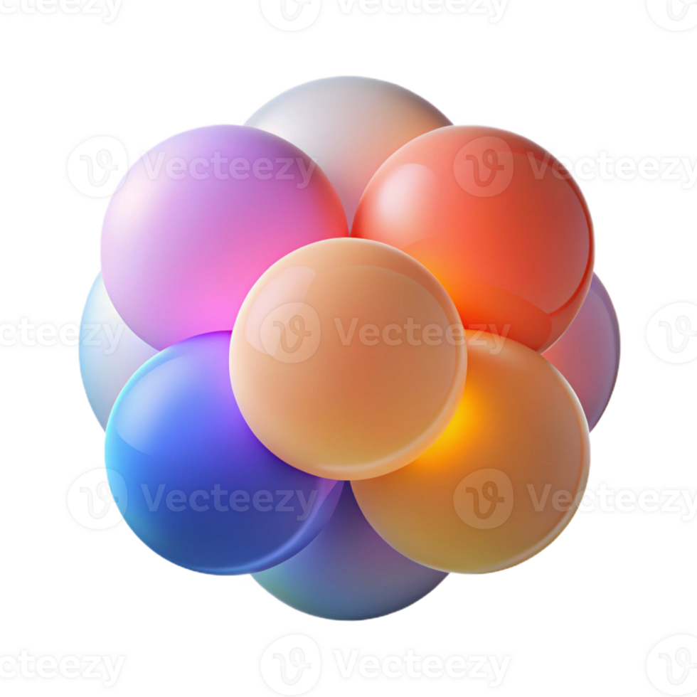 vibrant modern A series of overlapping, transparent circles, each with a different color and texture, illuminated by a soft, diffused light, minimalist style genuine png