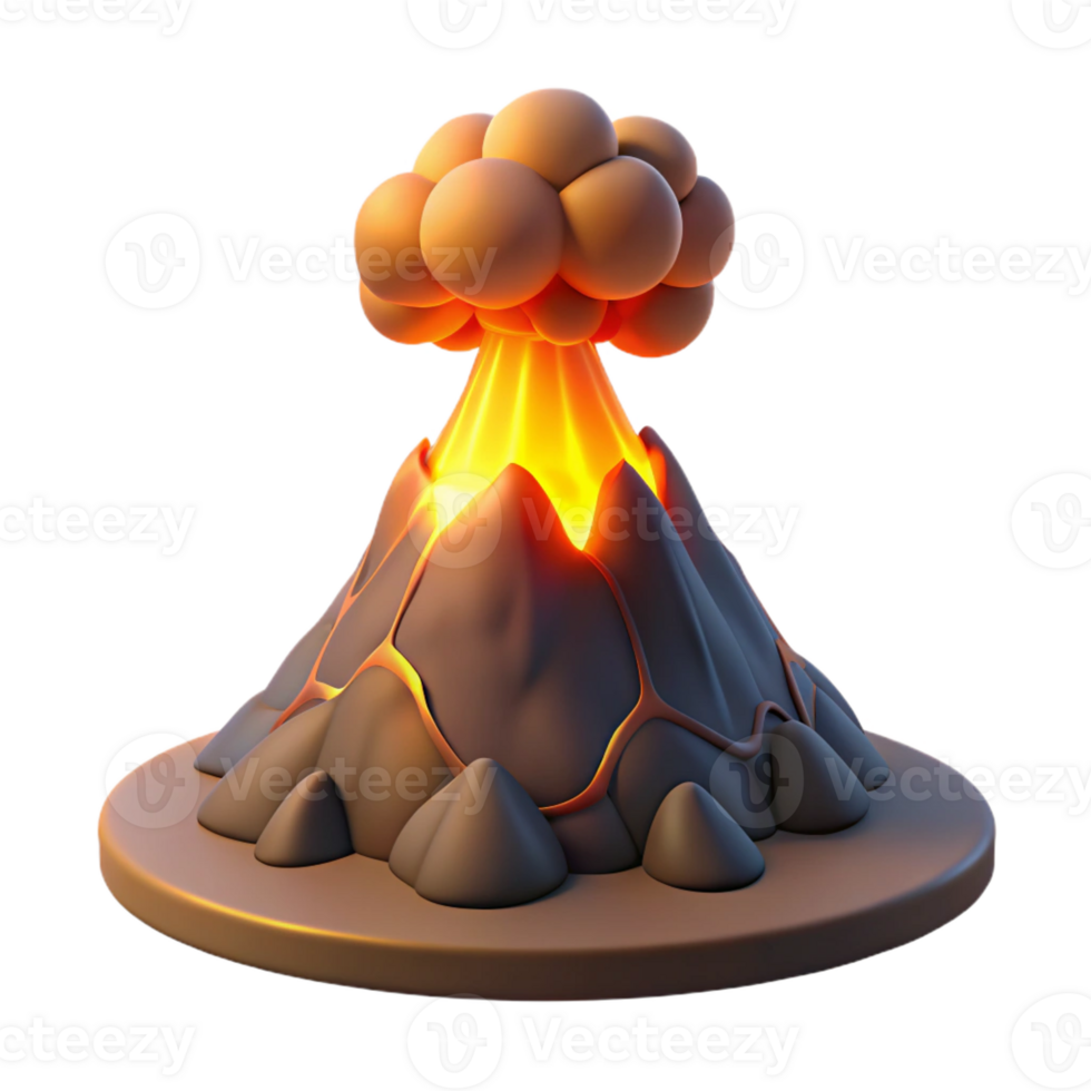 wonderful classic A volcanic eruption at sunset, dramatic lighting, realistic style high quality png