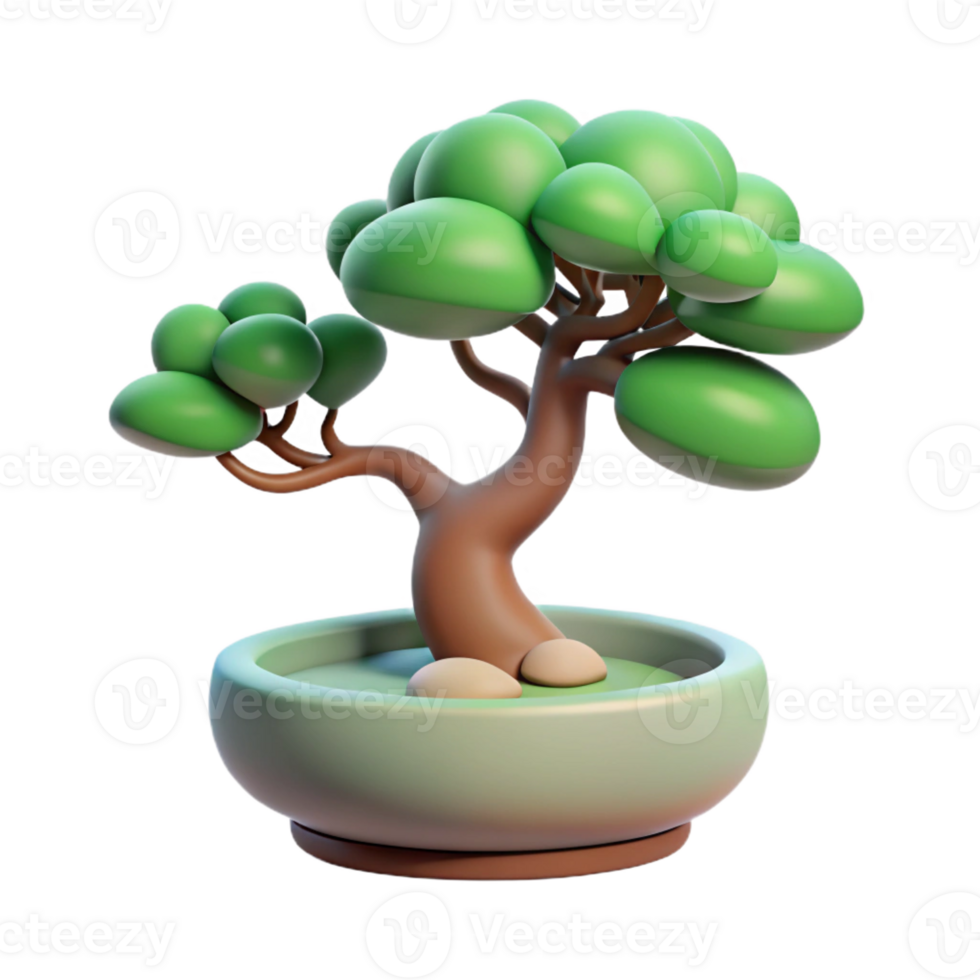 beautiful modern A bonsai tree, perfectly sculpted and serene, in a minimalist, Zen style genuine png