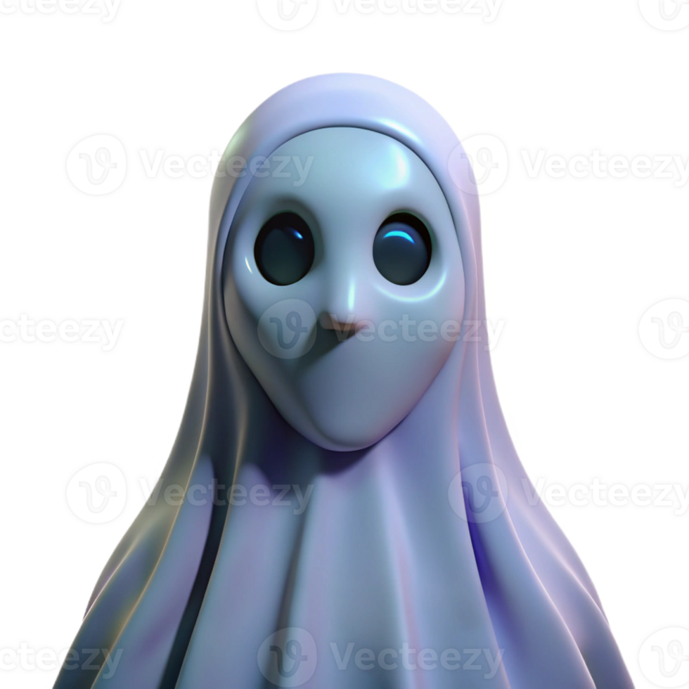 serene modern Portrait of a melancholic ghost with translucent skin, ethereal lighting, spooky style, genuine png