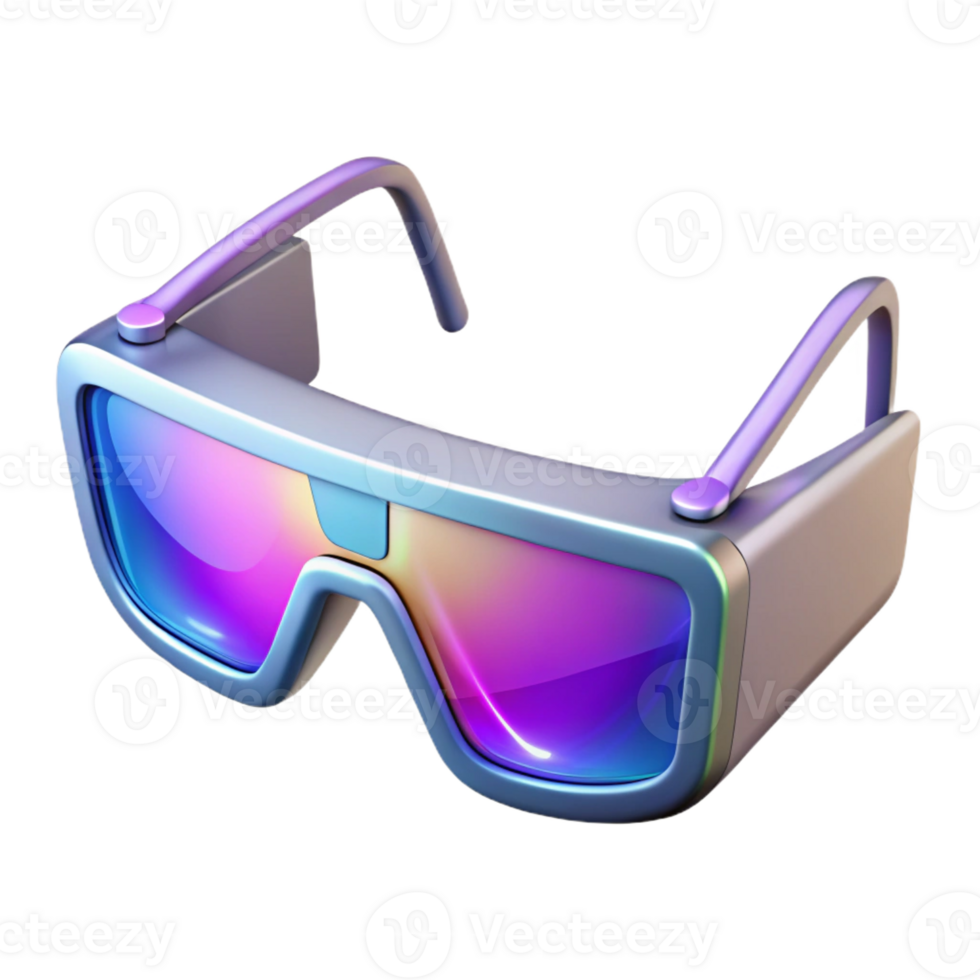 wonderful abstract A pair of augmented reality glasses displaying a holographic interface, sleek and minimalist design, lit by the projected hologram authentic png