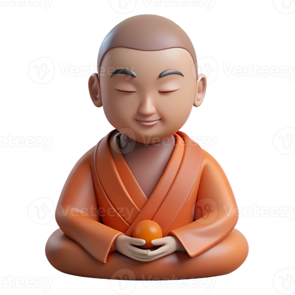 extraordinary vintage Portrait of a serene monk in meditation, soft natural lighting, minimalist style 4K png