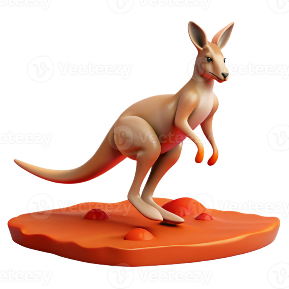 extraordinary classic A kangaroo hopping across the Australian outback, dynamic pose, red dirt setting, wildlife photography style genuine png