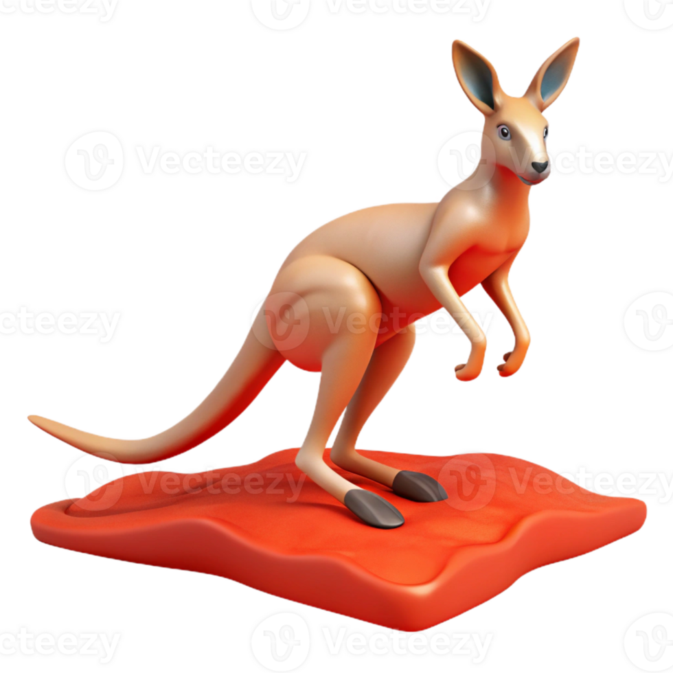 beautiful artistic A kangaroo hopping across the Australian outback, dynamic pose, red dirt setting, wildlife photography style professional png