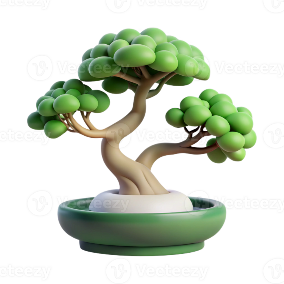 impressive abstract A bonsai tree, perfectly sculpted and serene, in a minimalist, Zen style high resolution png