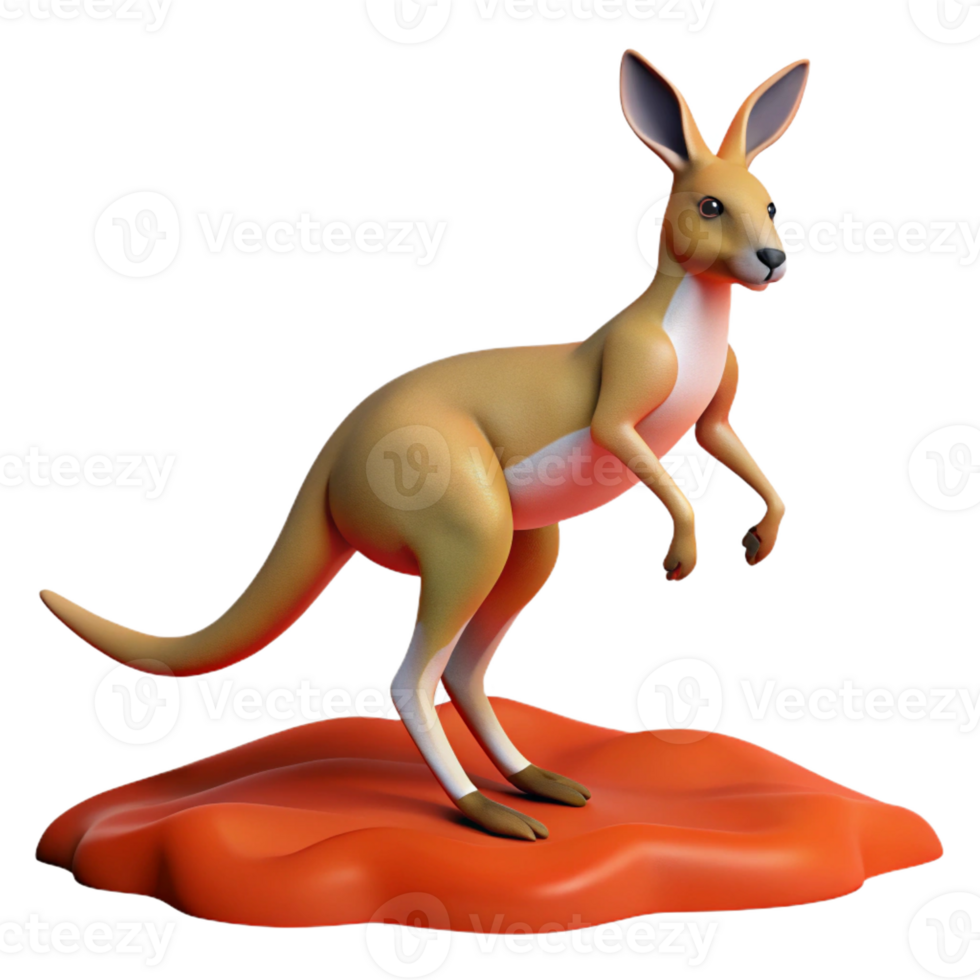 magnificent classic A kangaroo hopping across the Australian outback, dynamic pose, red dirt setting, wildlife photography style original png