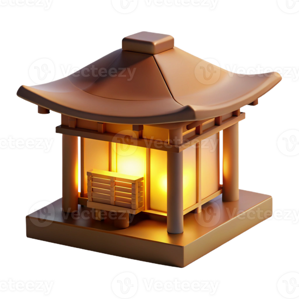 elegant traditional A Japanese teahouse made of bamboo and paper, warm golden light, minimalist style, serene atmosphere, exclusive png