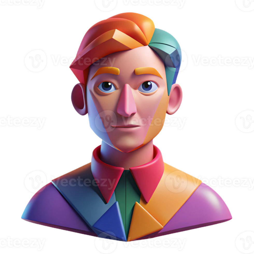 impressive rustic An abstract portrait composed of geometric shapes and vibrant colors, dynamic lighting, cubist painting style high quality png