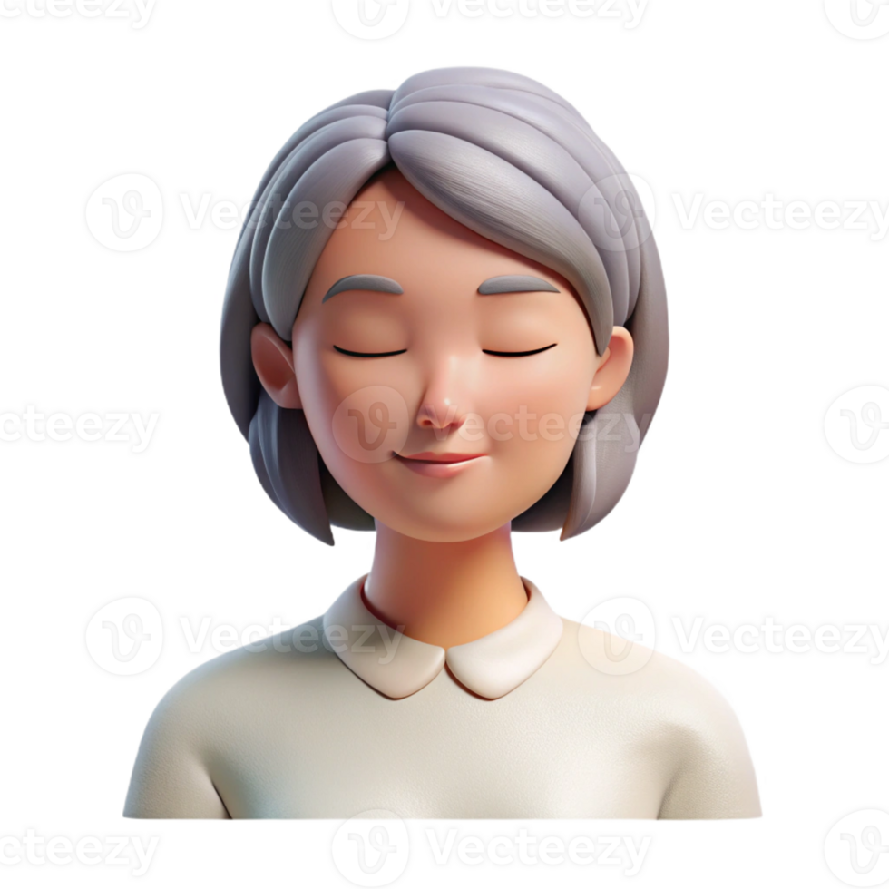 dramatic traditional A portrait of a woman with eyes closed, serene expression, soft natural light, minimalist photography style 4K png