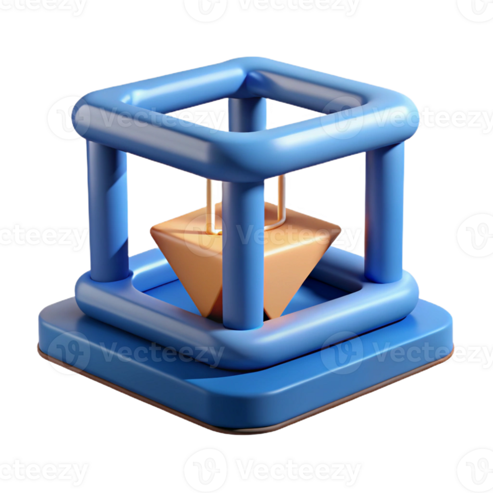 stunning artistic A 3D printer creating a complex geometric shape, layer by layer, time-lapse photography style professional png