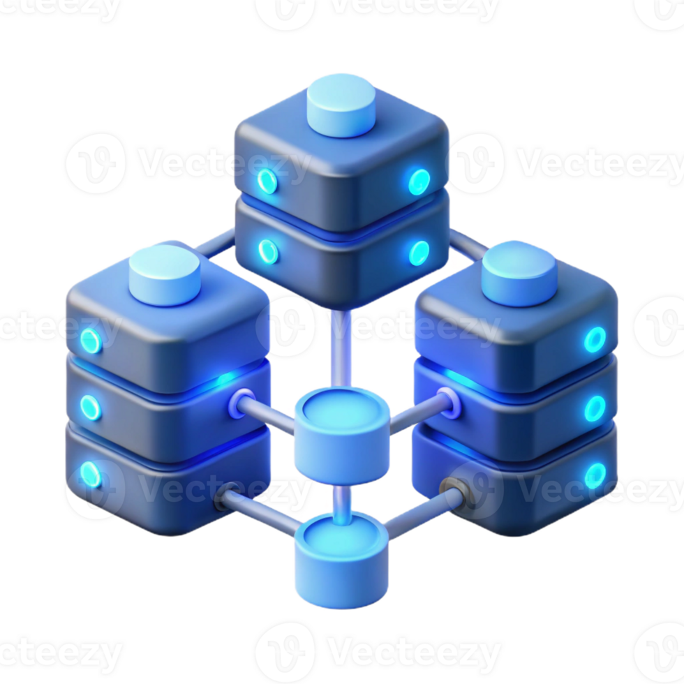 extraordinary artistic A network of interconnected servers, glowing with activity, data streams flowing between them, lit by cool blue server lights original png