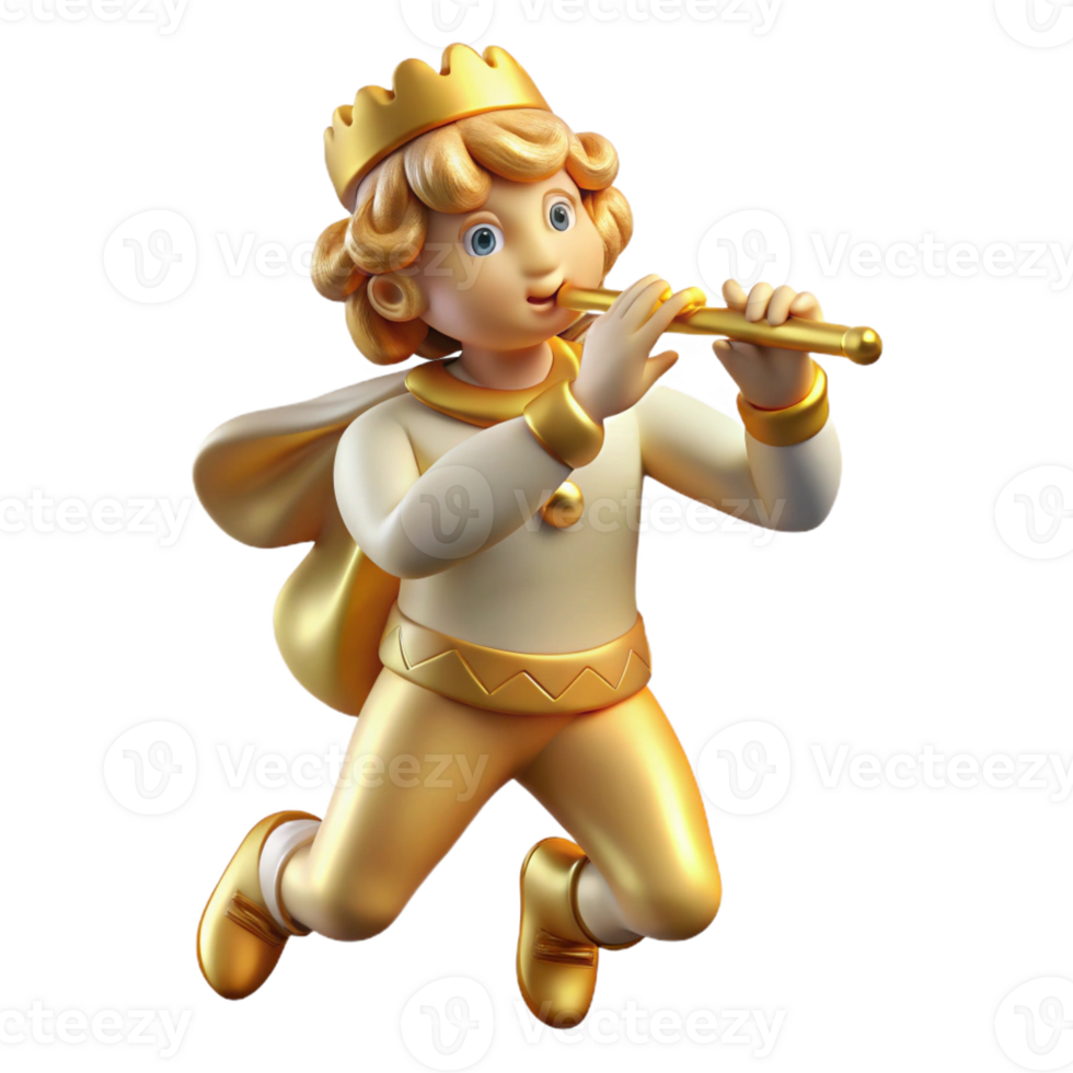 wonderful classic A playful Pan playing his flute, idyllic pastoral setting, soft golden light, Rococo style genuine png