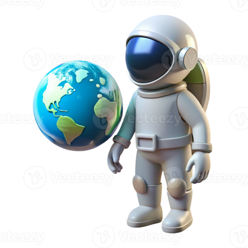 impressive classic A lone astronaut gazing at a holographic Earth, space art style, soft lighting professional png