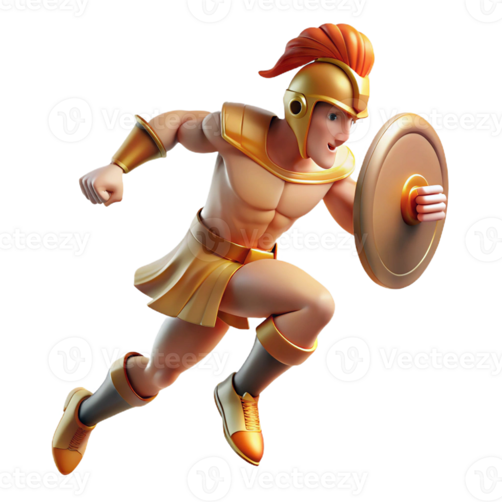 beautiful traditional A powerful Achilles raging in battle, dynamic motion blur, Romantic style professional png