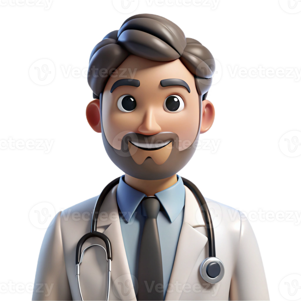 beautiful modern A doctor with a stethoscope and a compassionate expression, softly lit hospital room, medical photography style authentic png