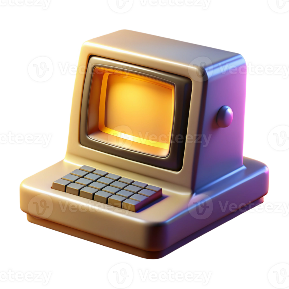 vibrant creative A vintage computer terminal displaying cryptic code, bathed in the warm glow of a CRT monitor, 8-bit pixel art style genuine png