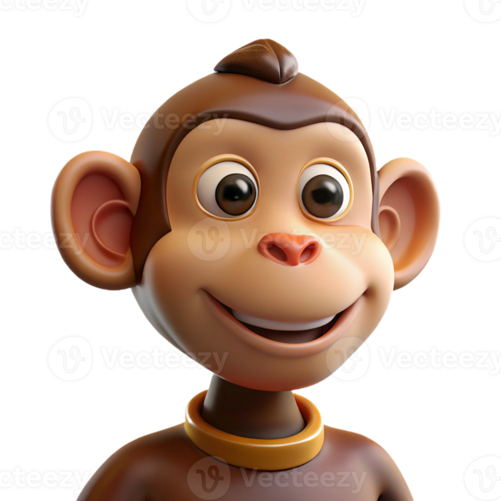 dramatic classic Portrait of a curious monkey with a mischievous grin, jungle canopy lighting premium png