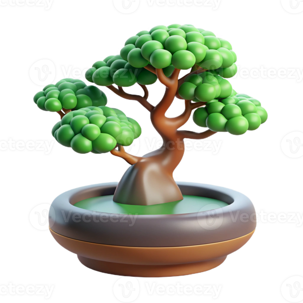 wonderful contemporary A bonsai tree in a zen garden, soft natural lighting, minimalist style 4K png