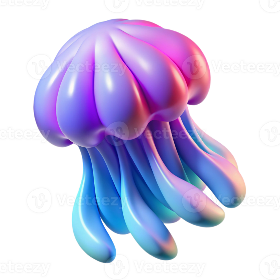 impressive creative A fluid, organic form, resembling a jellyfish, in shades of translucent pink and blue, with a soft, internal glow genuine png