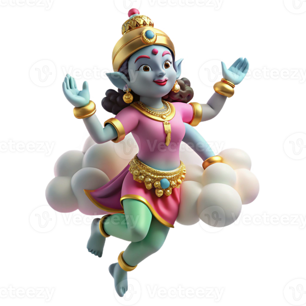 vibrant rustic A celestial Apsara, Hindu celestial nymph, dancing among the clouds, vibrant colors, traditional Indian art style genuine png