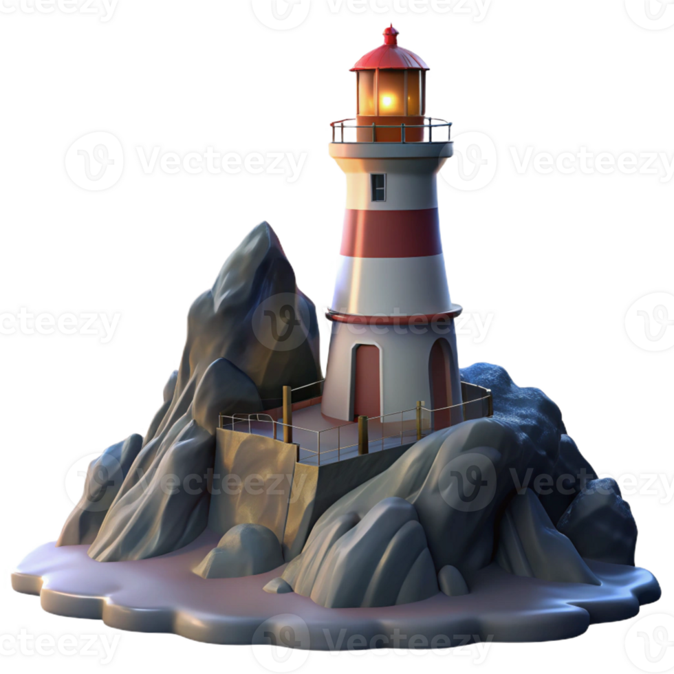 serene vintage A solitary lighthouse on a rocky cliff, stormy seas, dramatic lighting, romanticism style high quality png