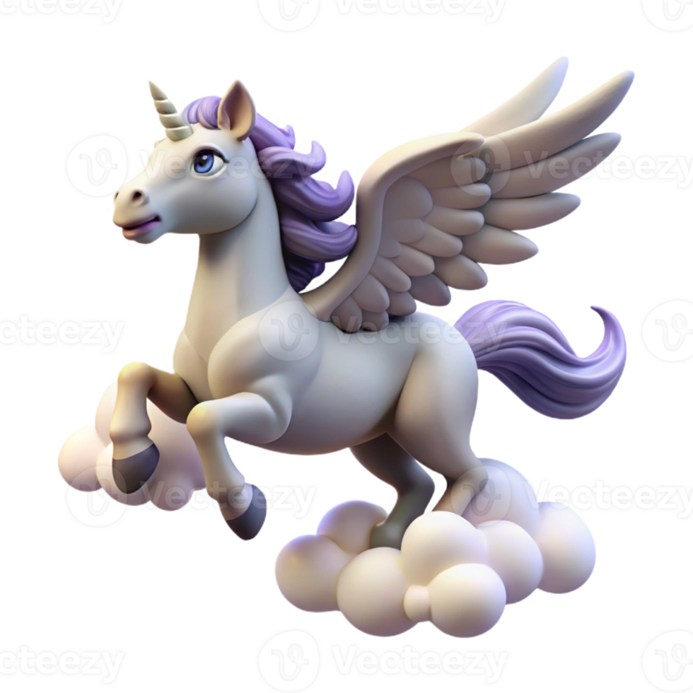 stunning vintage A pegasus flying through a cloudy sky, ethereal and graceful, romanticism style exclusive png