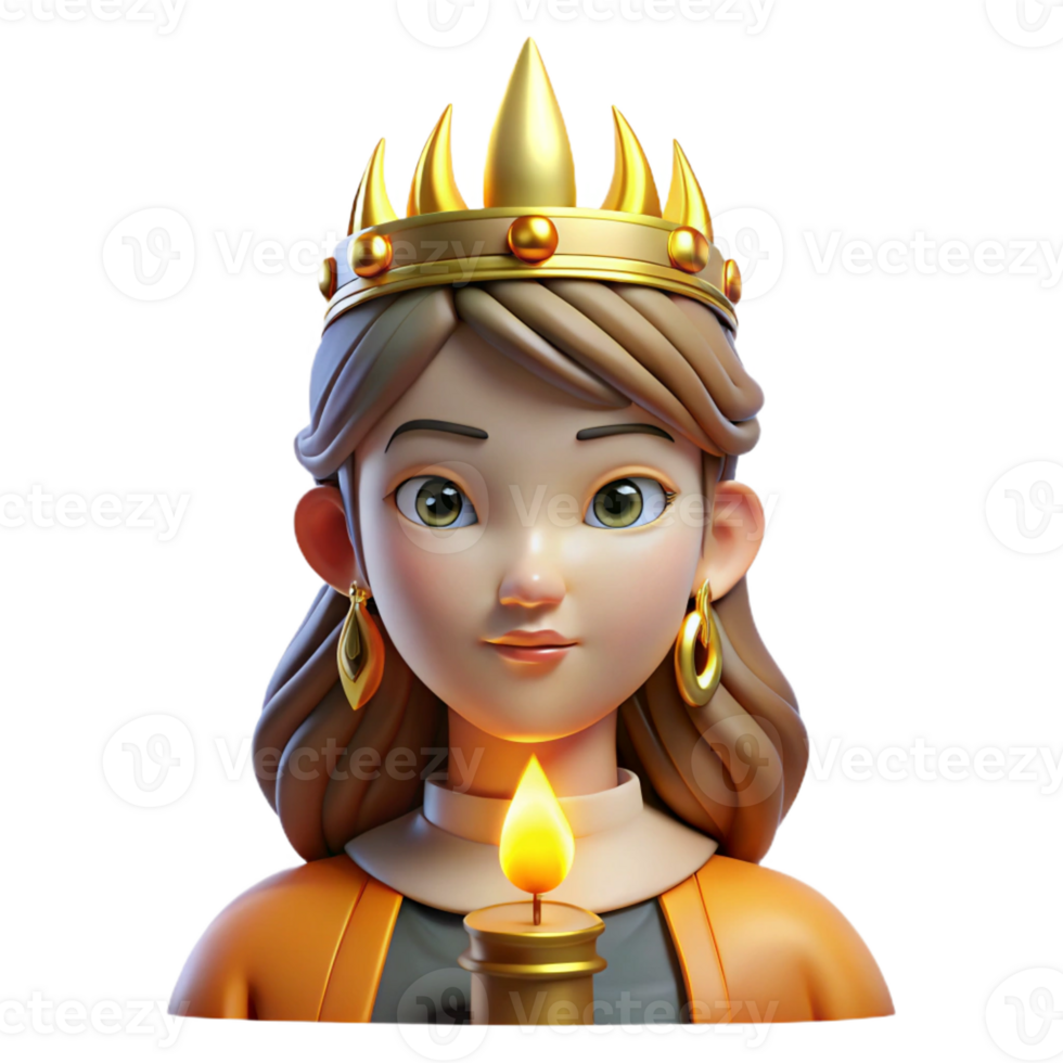 impressive abstract A regal queen with an elaborate golden crown and a stern expression, illuminated by candlelight, Art Nouveau style genuine png