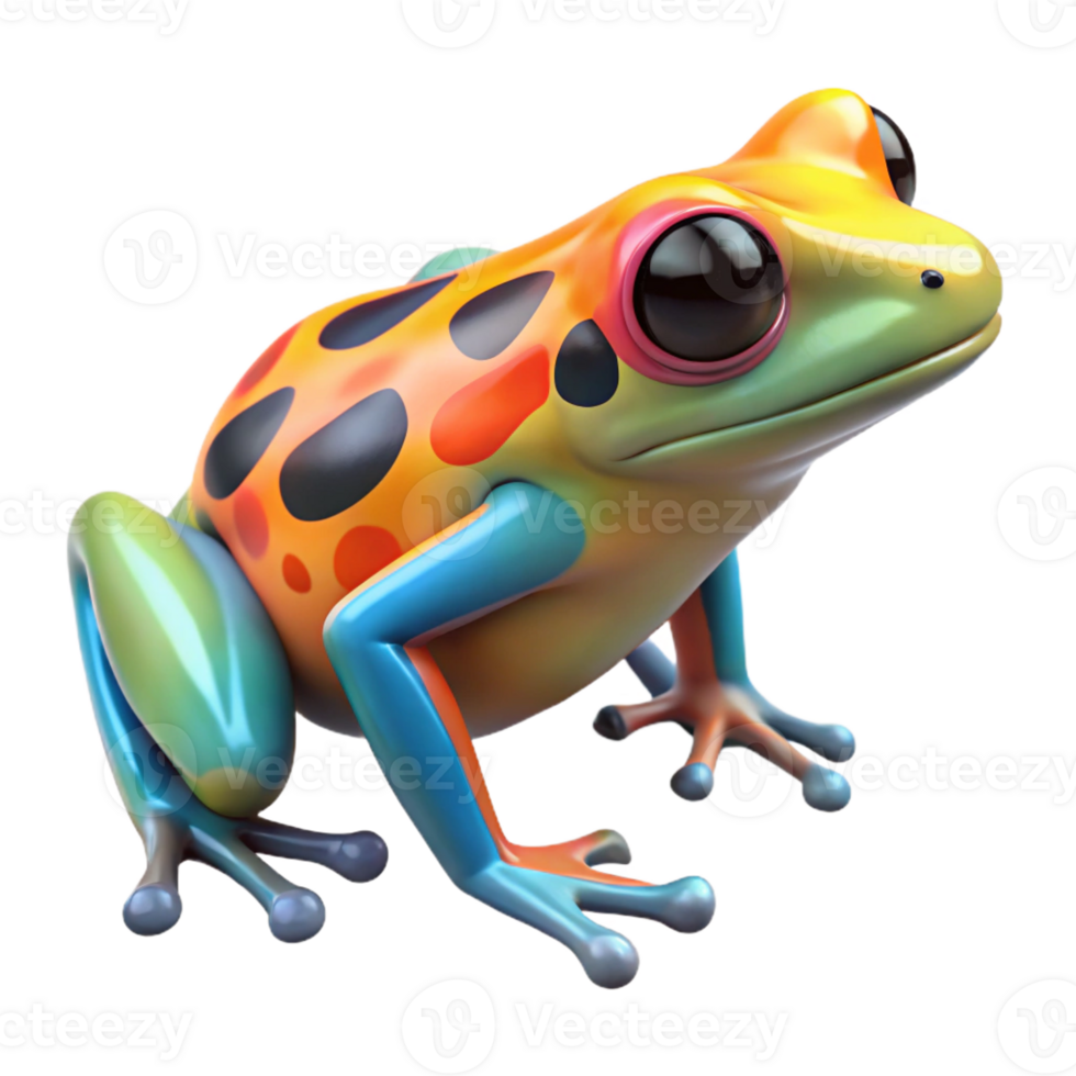 beautiful abstract A colorful poison dart frog, vibrant colors, macro photography, high resolution png