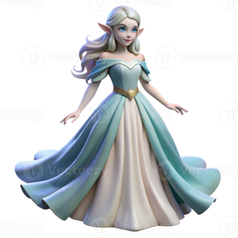 serene classic A beautiful elf princess wearing a flowing gown, soft, diffused lighting, romanticism style high resolution png