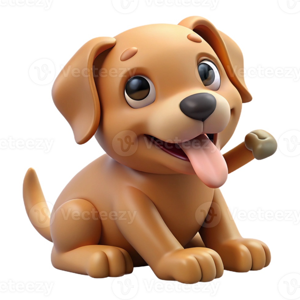 wonderful creative A playful puppy chewing on a bone, close-up, humorous style, genuine png
