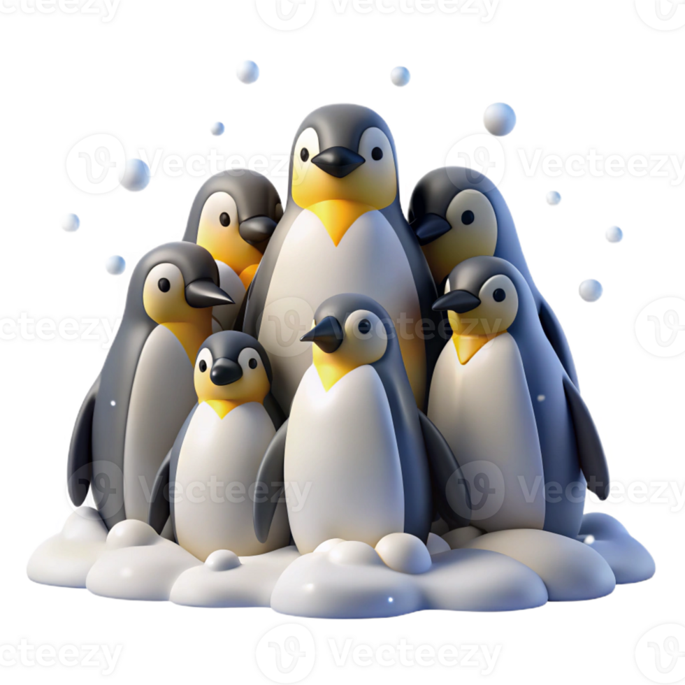 beautiful rustic A group of emperor penguins huddled together in the Antarctic, blizzard conditions, realistic style, genuine png