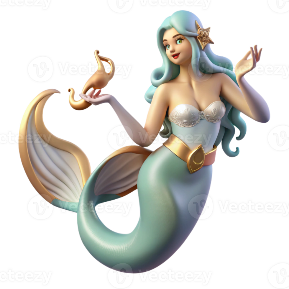 beautiful contemporary A graceful siren luring sailors with an enchanting melody, pre-Raphaelite style, soft ethereal lighting high resolution png