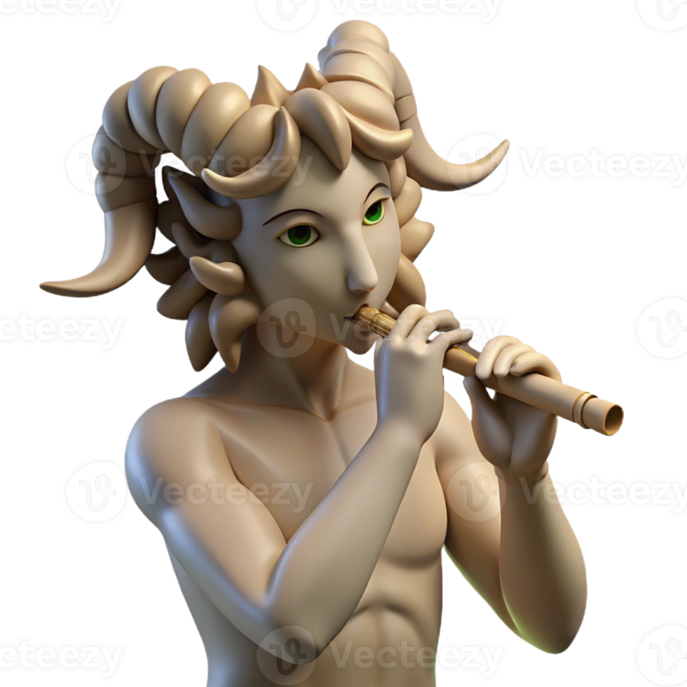 impressive creative A satyr playing a flute in a forest glade, dappled sunlight, Rococo style professional png