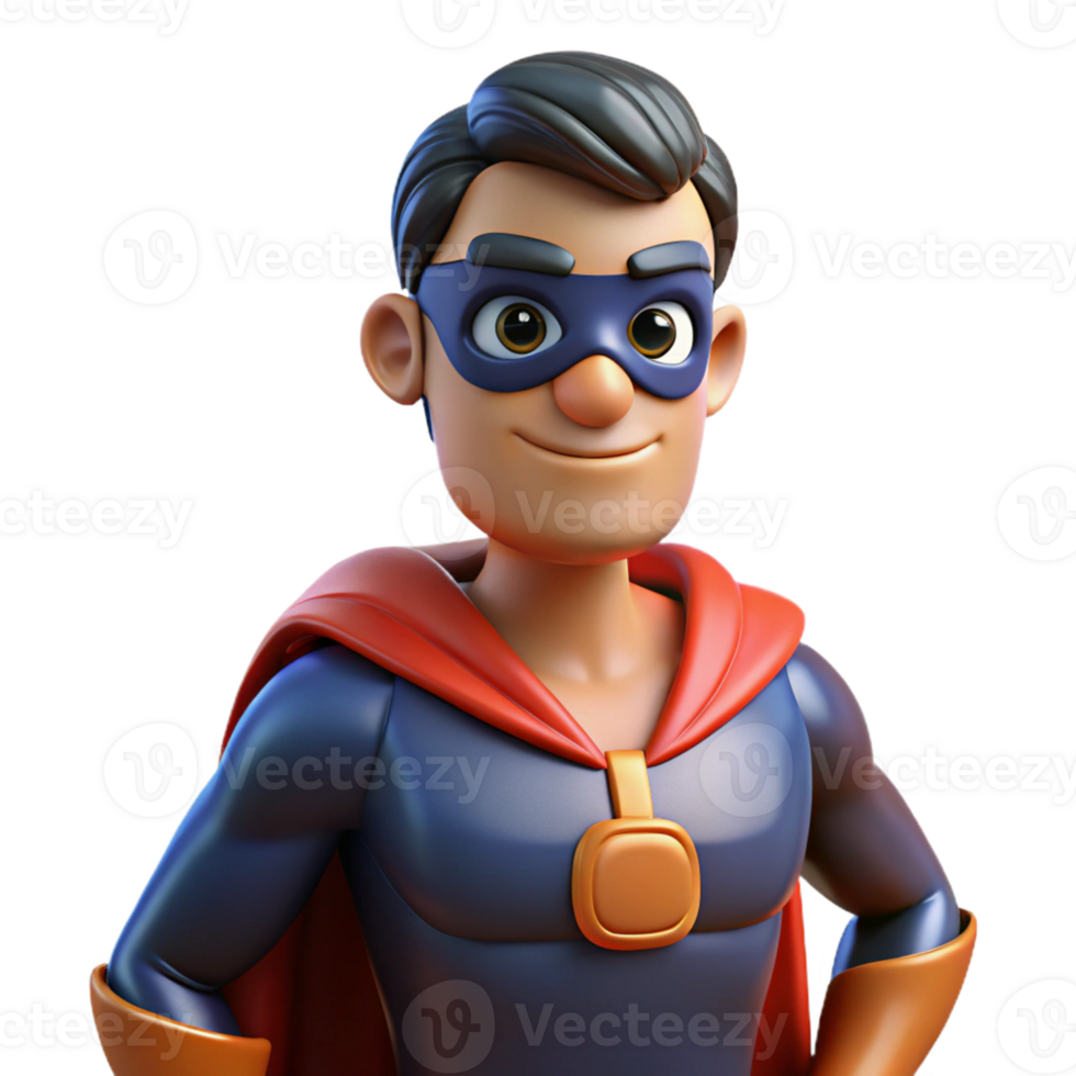 serene creative A superhero with a mask and cape, a determined expression, dramatic comic book lighting, superhero style genuine png