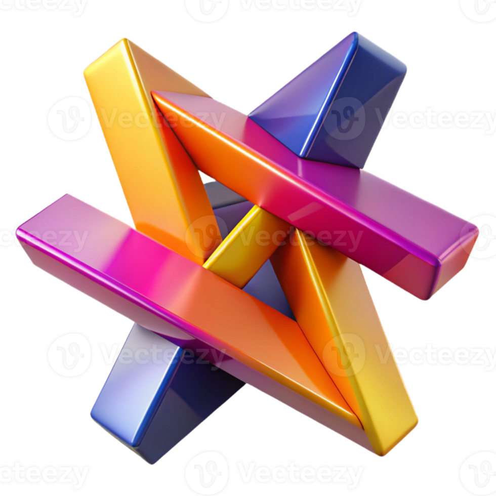 extraordinary abstract A dynamic composition of intersecting planes and surfaces, in bold, contrasting colors, illuminated by a bright, directional light, futuristic style original png